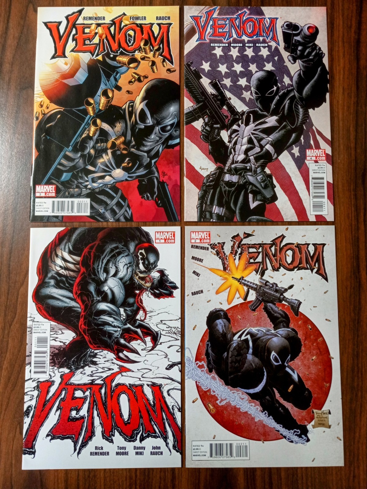 Venom 1, 2, 3, 4 (2011) Venom III (Flash Thompson) aka Agent Venom (1st Prints)