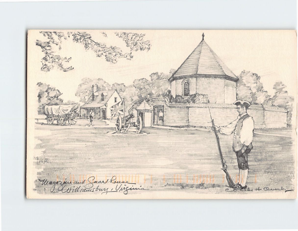 Postcard Magazine and Guardhouse Williamsburg Virginia USA
