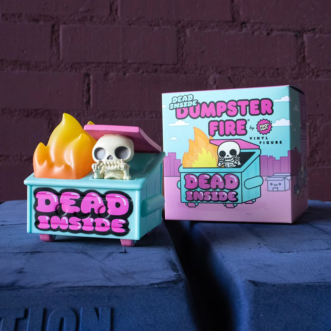 Lil Dumpster Fire Dead Inside 100% Soft Vinyl Figure 3.5″ Skeleton Toy
