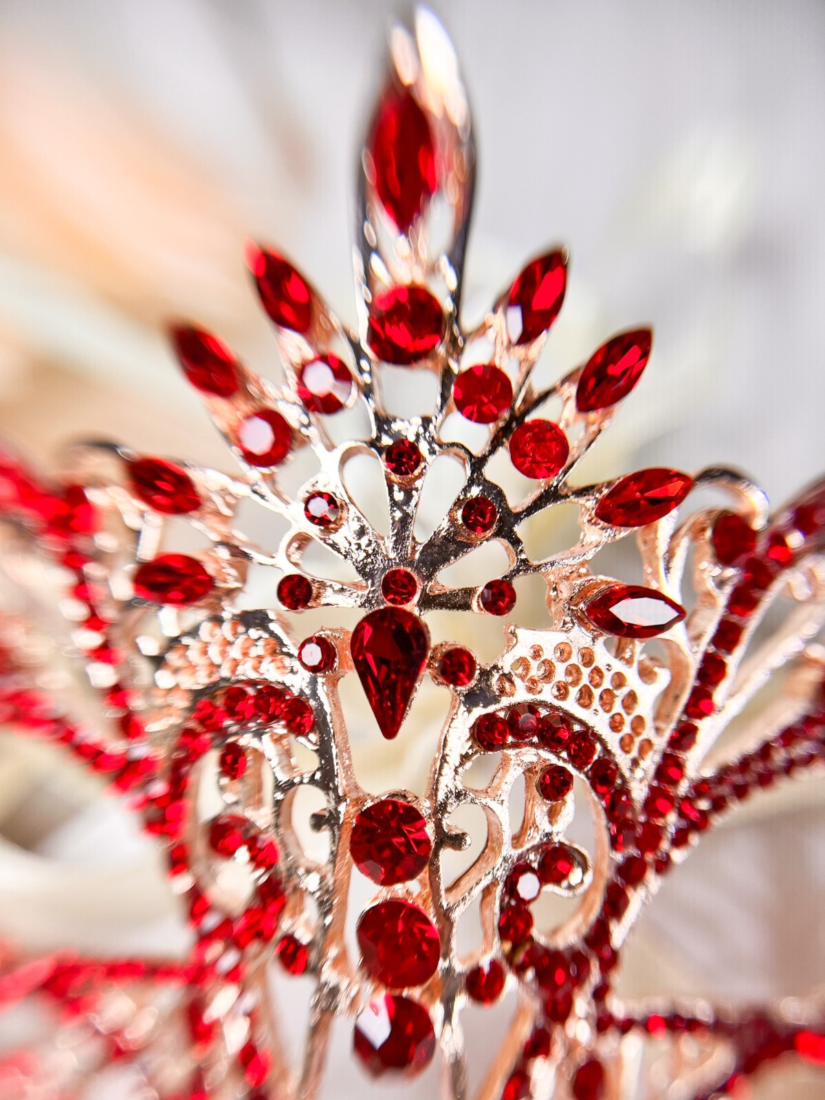 Masquerade Mask Luxury Ruby Red Crystal, Rhinestone Eye Mask, Elegant Party Mask