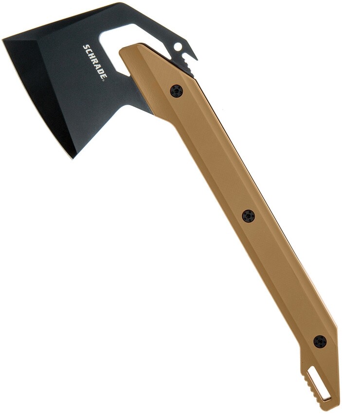 Schrade Frontier Axe Fixed Knife 4.13″ 3Cr13 Steel Blade Tan GFN Handle 1076