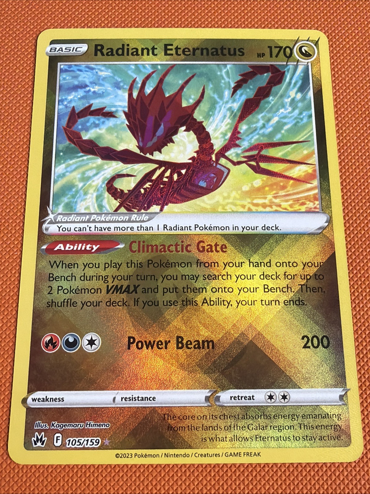 Radiant Eternatus Holo Card 105/159 Crown Zenith Series