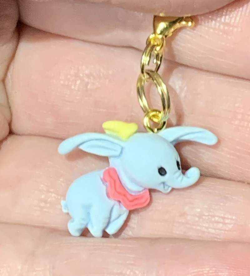 Dumbo The Elephant Charm Zipper Pull & Keychain Add On Clip!!