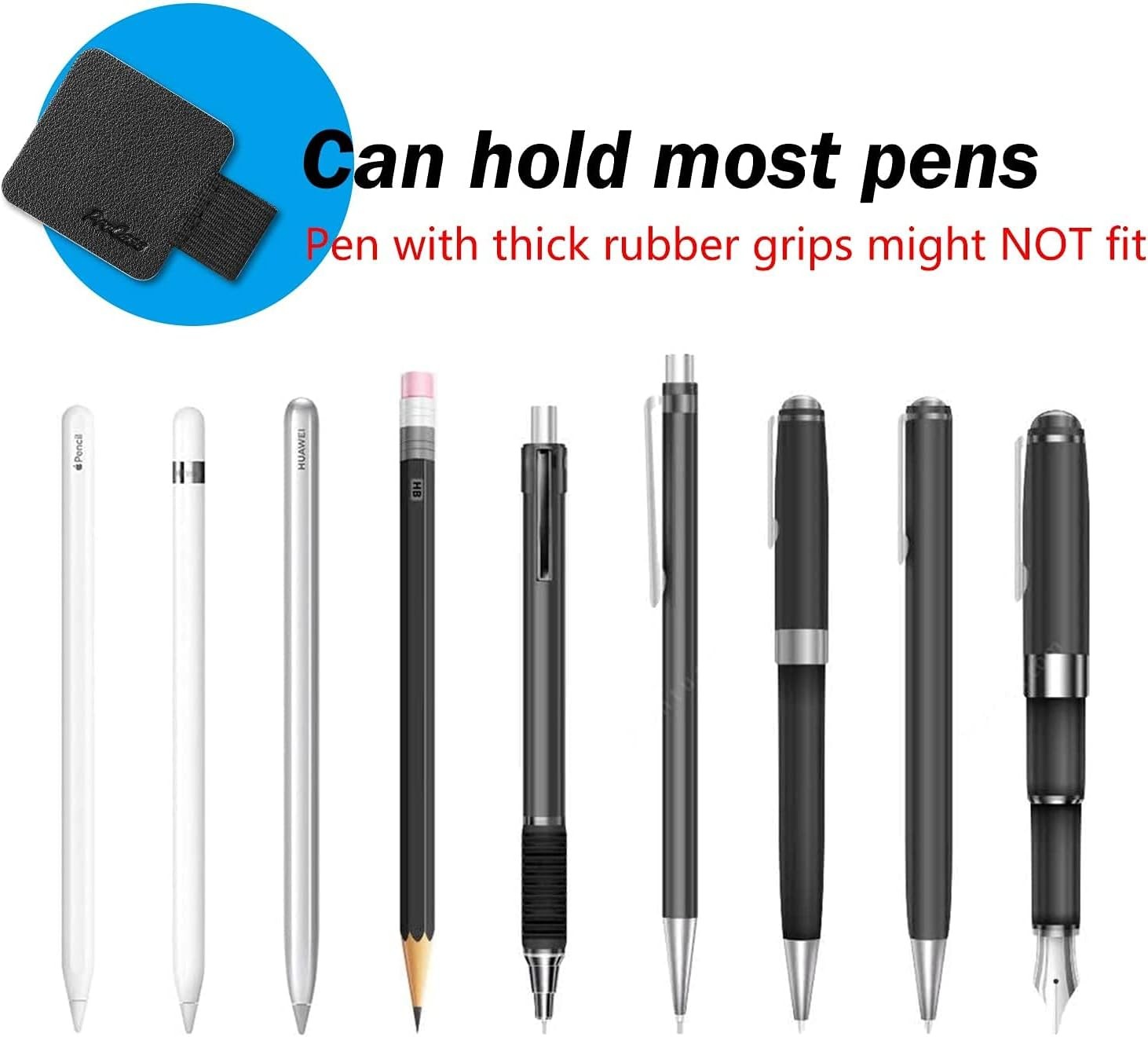 5 Pack Pen Loop Holder Notebooks Journals Planners Tablet Case Self Adhesive
