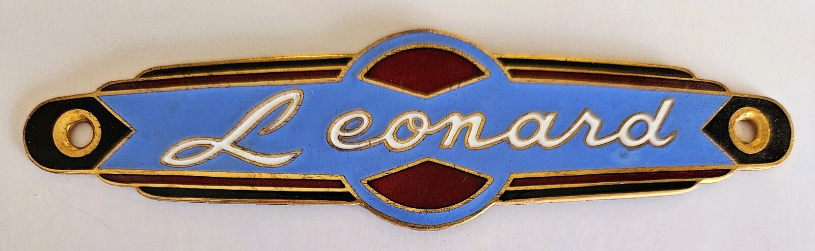 Vintage Old LEONARD Metal Name Plate Sign Tag Machine Appliance? Unused