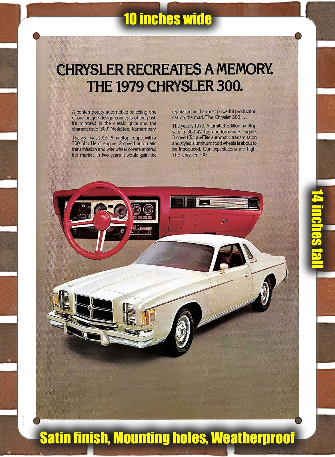 METAL SIGN – 1979 Chrysler 300