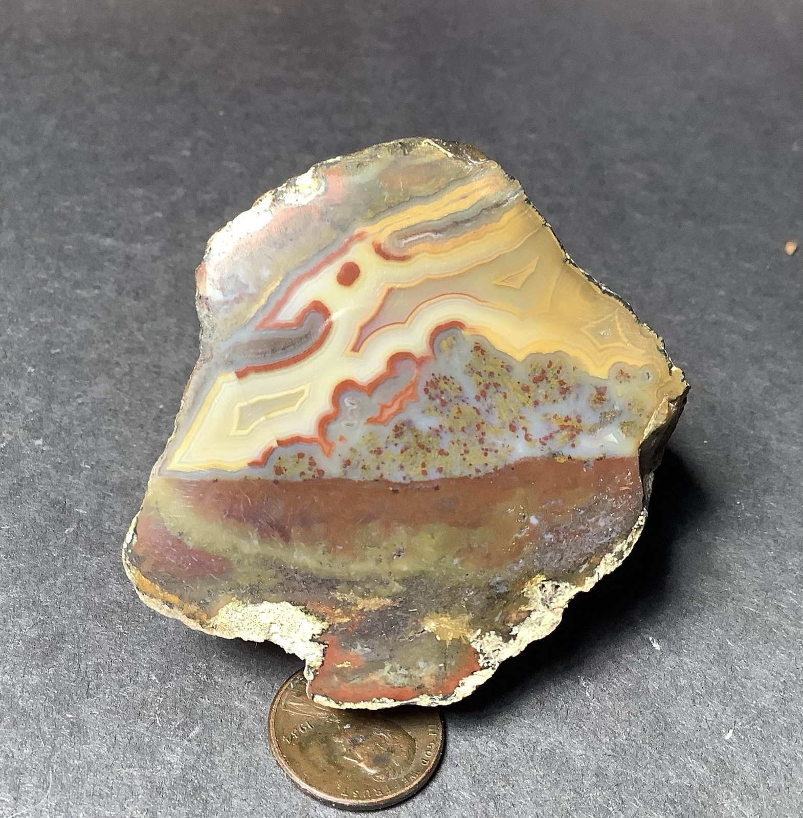 Sumatra Agate Specimen Face Polish, Collector 50x55x35mm, 4.7oz, #623