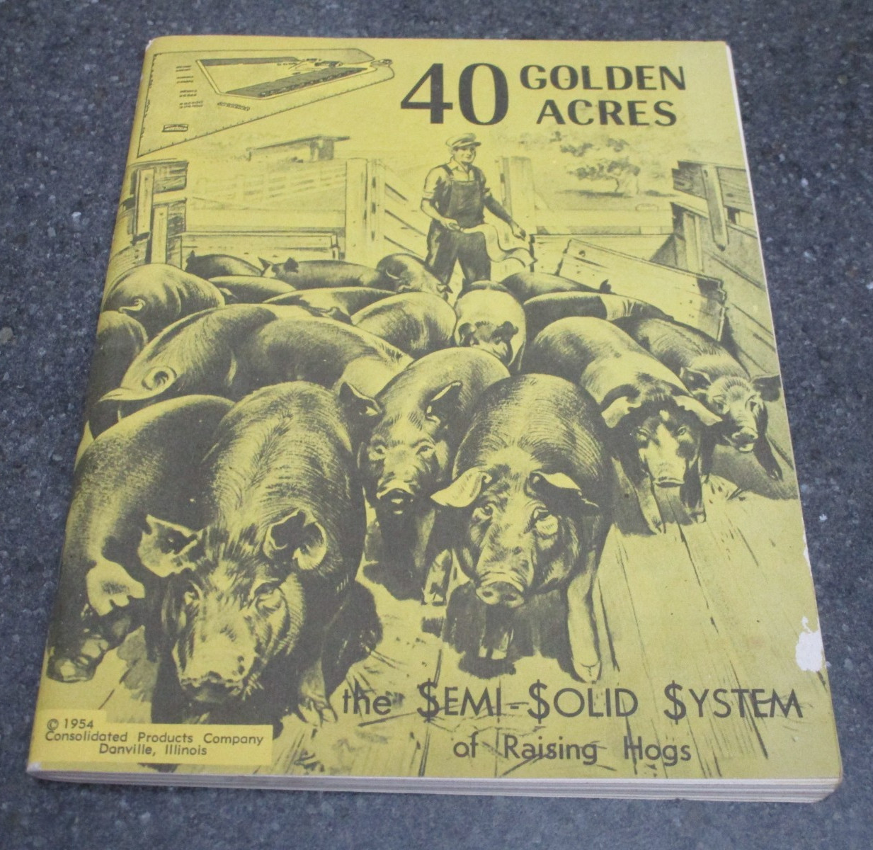 CONSOLIDATED PRODUCTS COMPANY 1954 40 GOLDEN ACRES RAISING HOGS BOOKLET DANVILLE