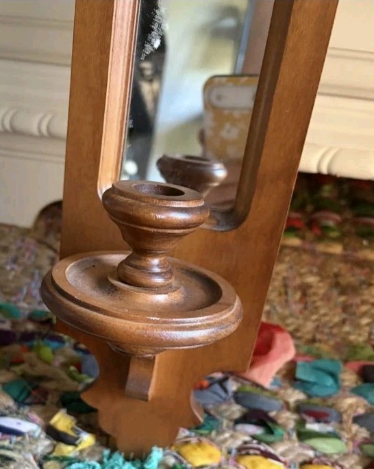 Vintage Tell City Chair Co. Mirror/Candle Wall Sconce With Heart Cutout