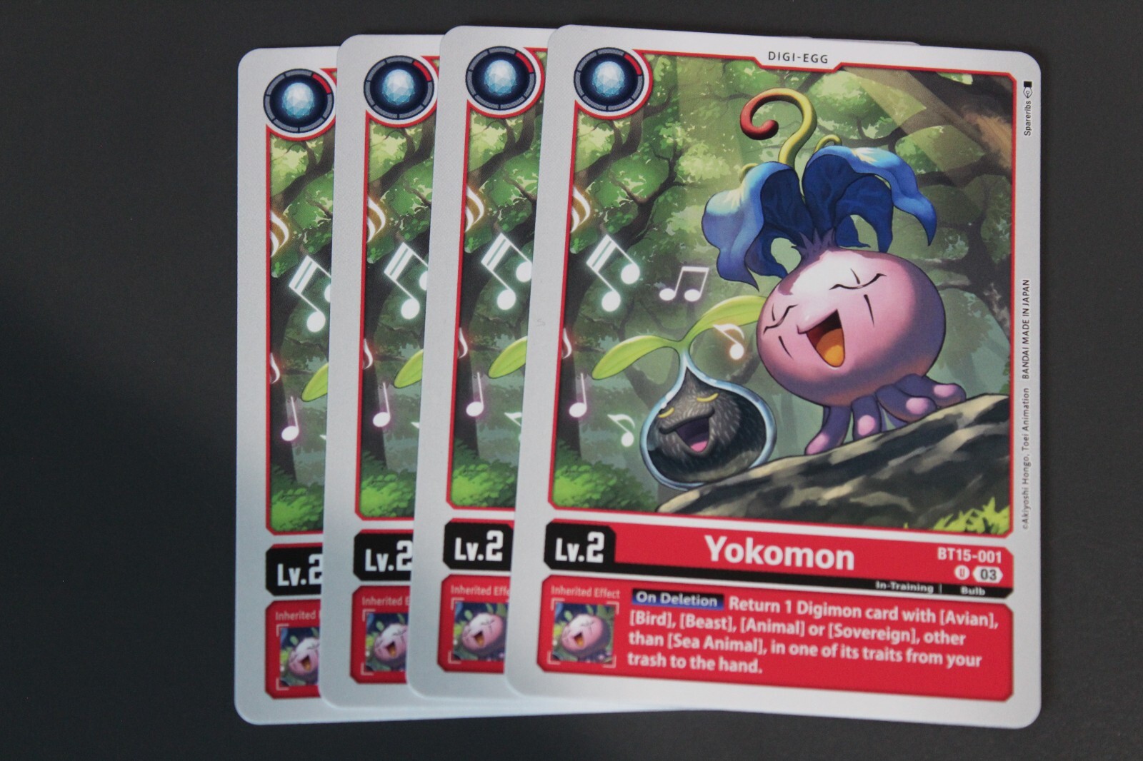 Digimon TCG (2020) – BT15-001 – 4x Yokomon – Red – Uncommon