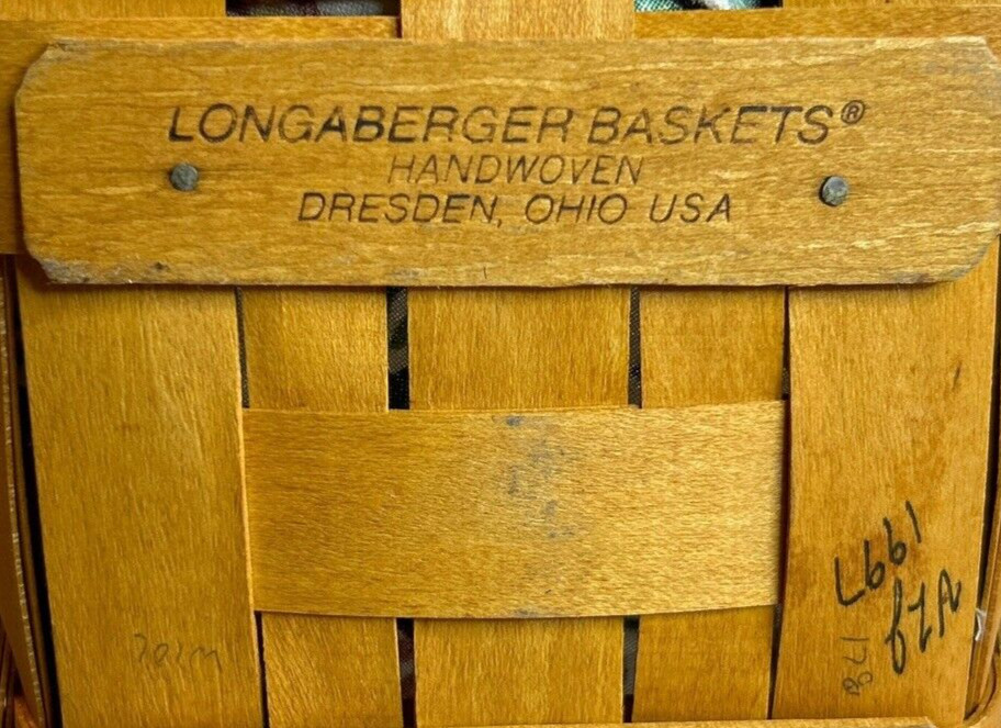 Longaberger Tall Basket Protector Spring Flowers Liner USA Brown 8.5 H X 6.5 W
