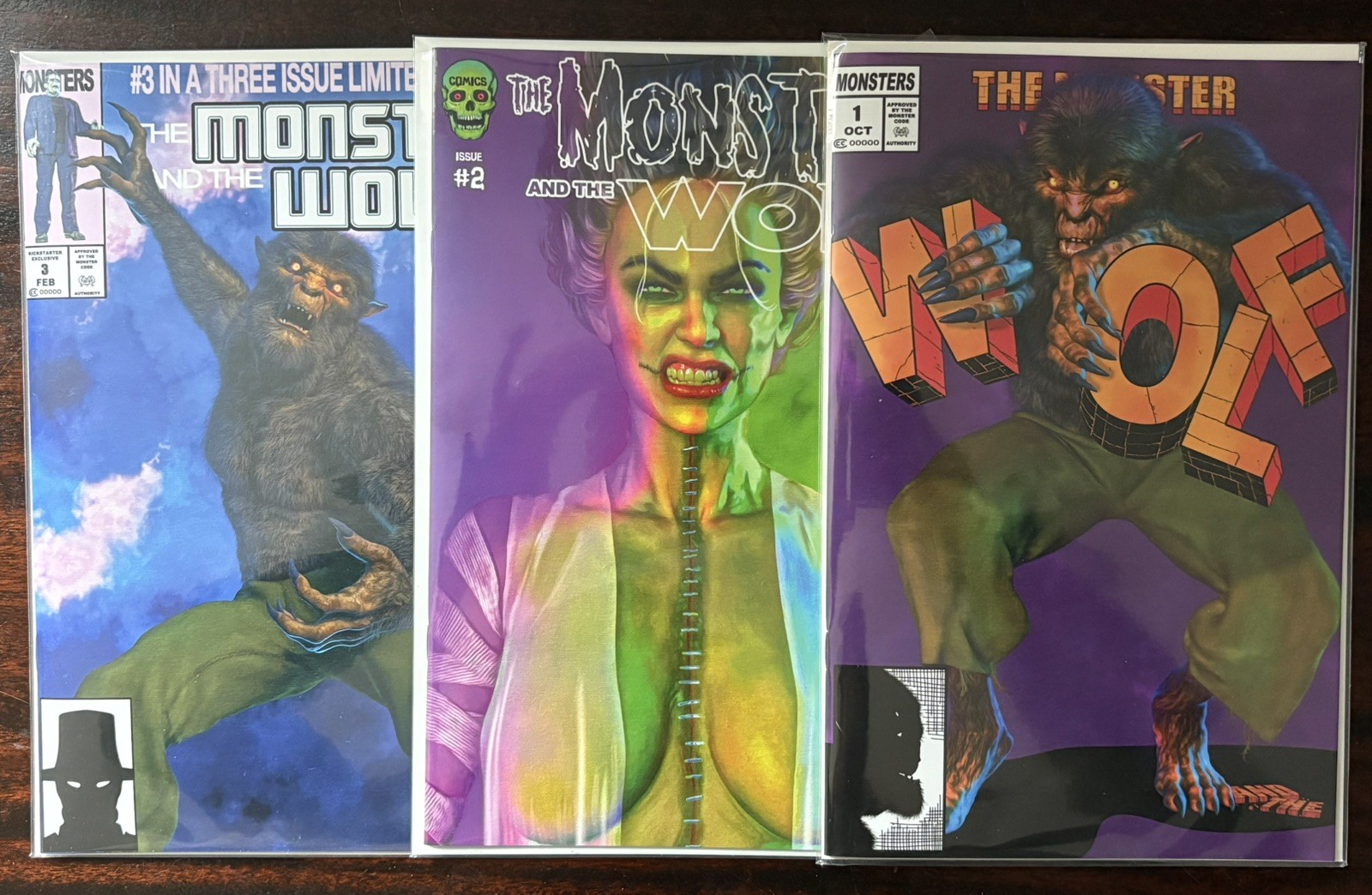 MARK SPEARS THE MONSTER & THE WOLF 1-3 Set Kickstarter SIGNED Ltd 210 NM/NM+ 🔥
