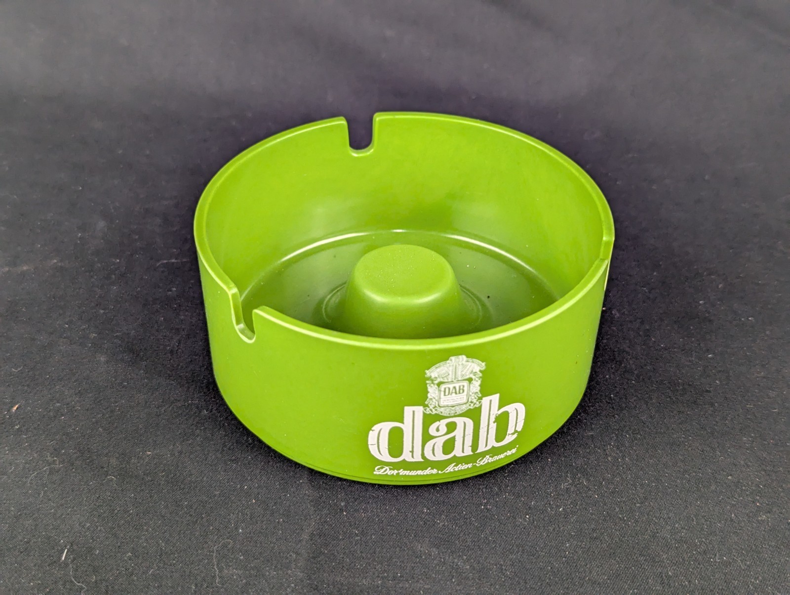 DAB Dortmunder Actien Brauerei Vintage Ashtray Bright Green 4-in Diameter