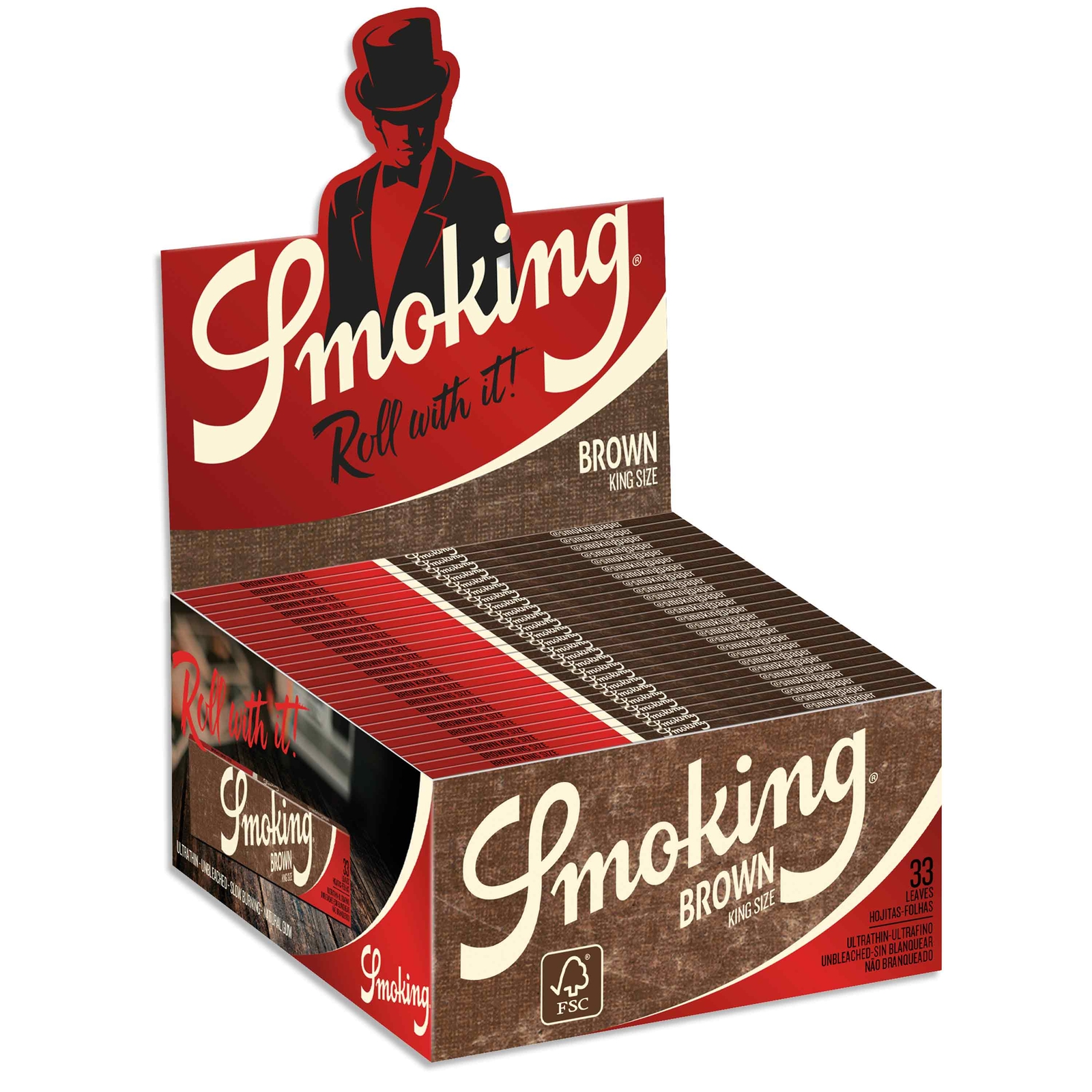 Smoking Brown Rolling Papers King Size 110mm – (Box of 50 Booklets)