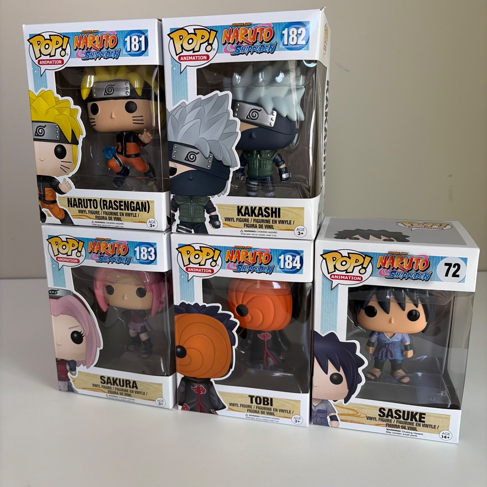 Funko Pop Naruto 181 Rasengan Kakashi 182 Sakura 183 Tobi 184 Sasuke 72 New Lot