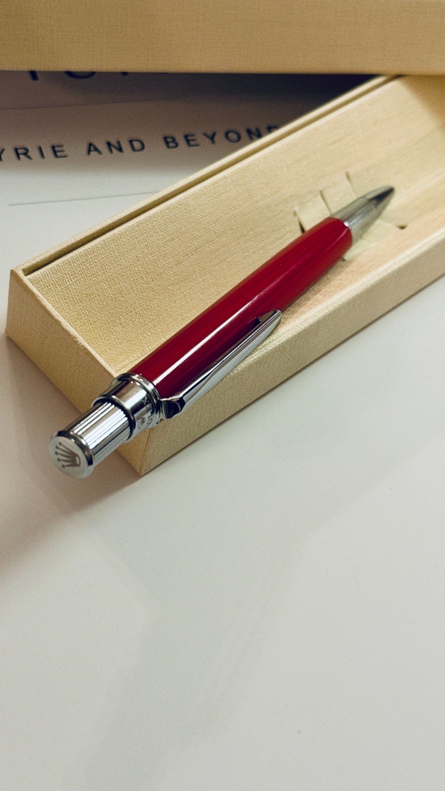 Rolex Ruby Oyster Ballpoint Pen, New Boxed, Black Refill, Exclusive Ad Gift
