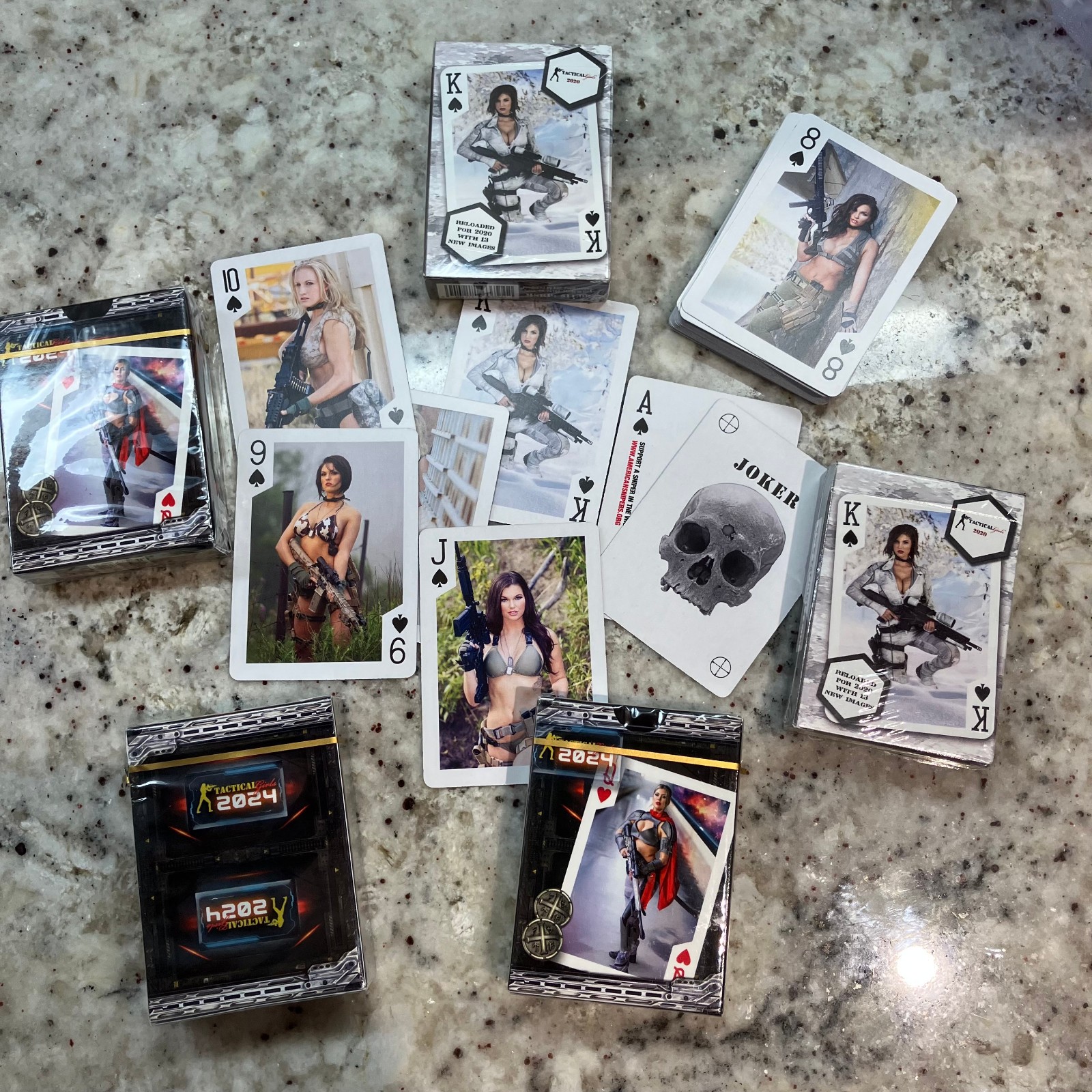 Lot of 2 New Decks of Poker Sized Tactical Girls Playing Cards, Made by Bicycle