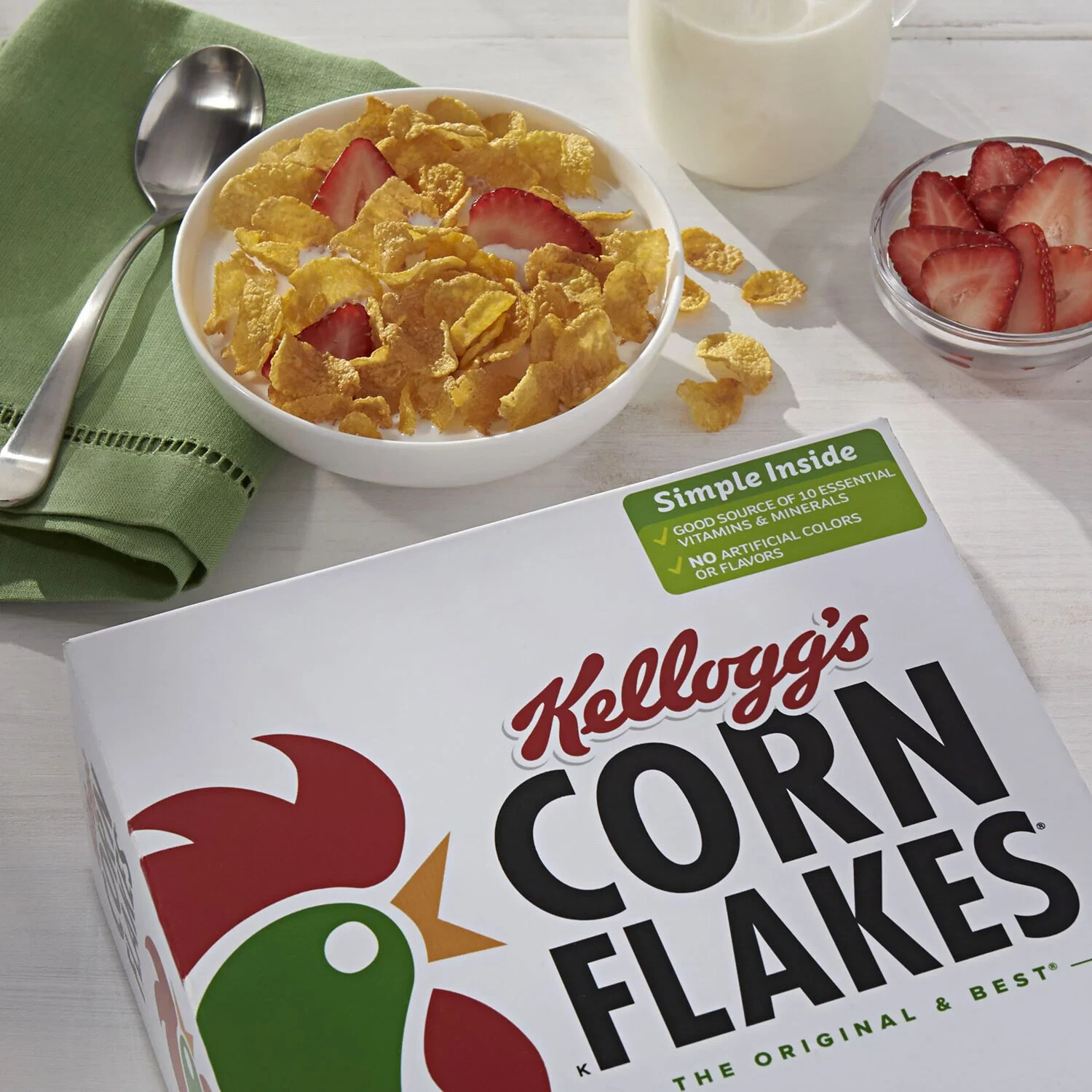Kellogg’s Corn Flakes Cereal, 43 oz. – Classic Crispy Breakfast, Family Size