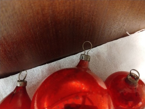 Vintage red glass ornament set of 3