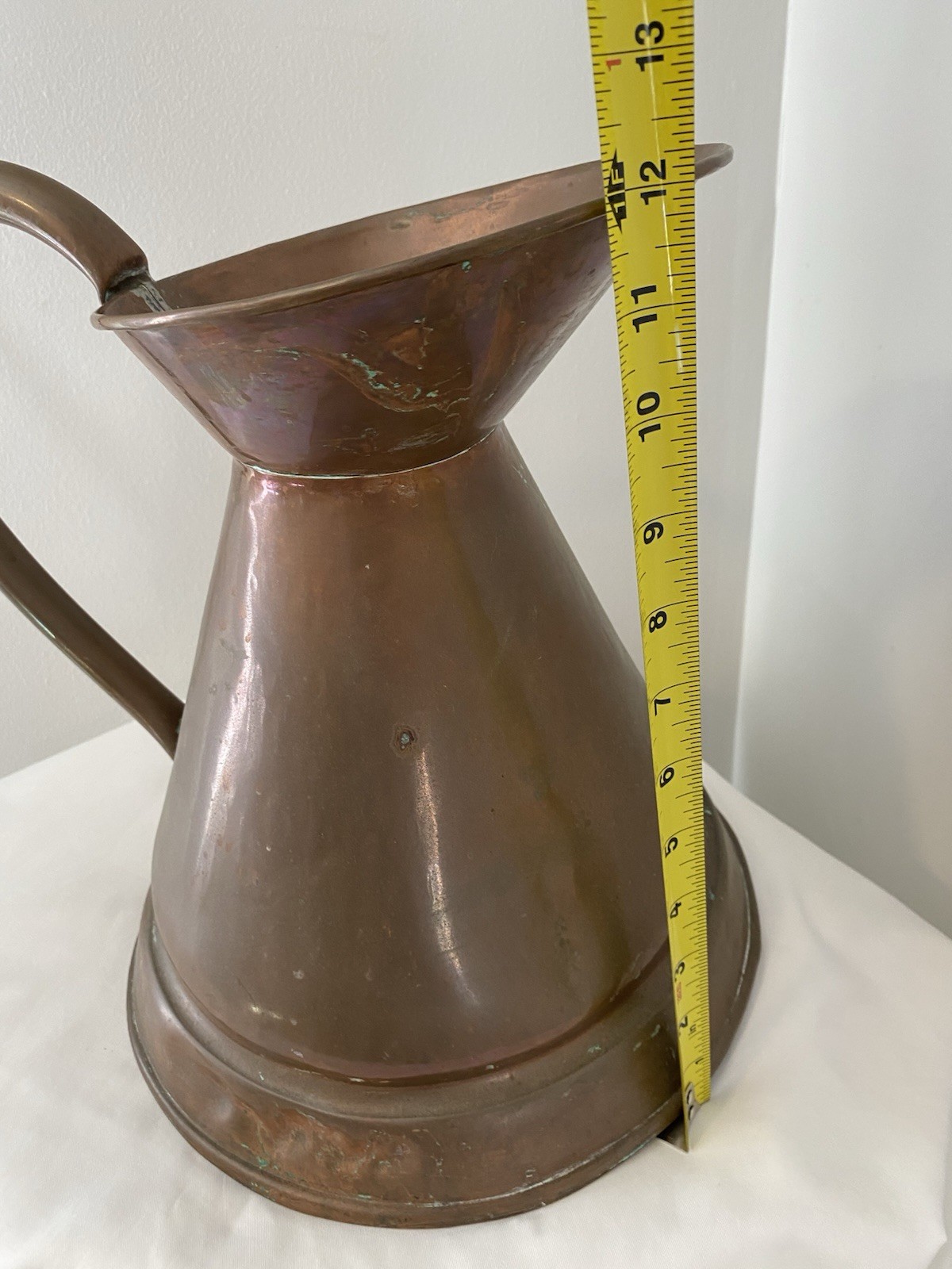 ANTIQUE LARGE COPPER HAYSTACK MEASURING JUG 19TH CENTURY ENGLISH /PATINA