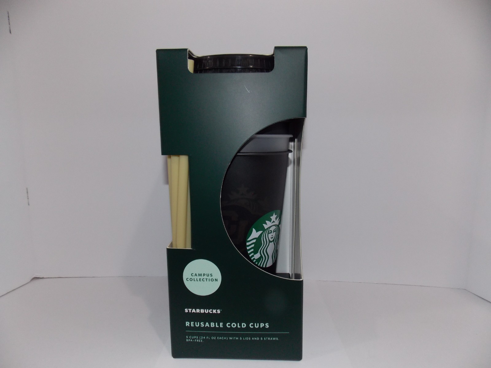 Starbucks Colorado Buffaloes Reusable Cold Cups Set– 5 Cups, Lids & Straws, 24oz