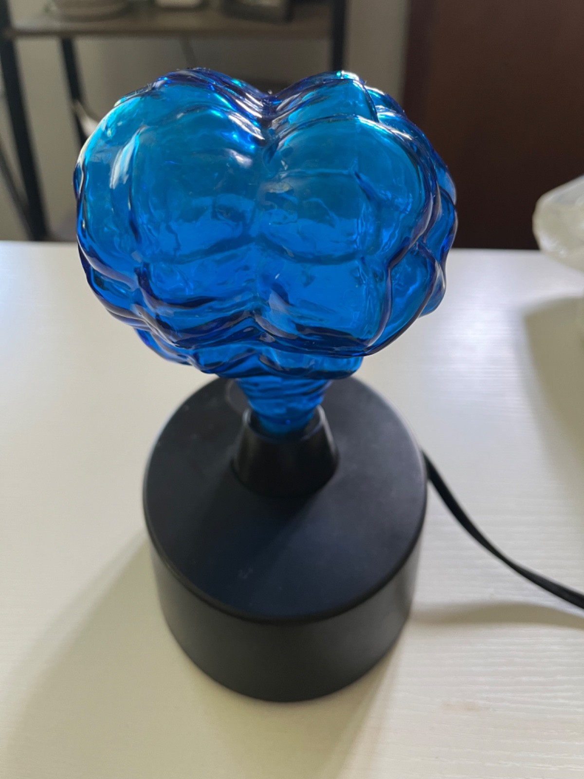 LumiSource Brain Plasma Lamp Light Blue Glass Lightning Lamp Static