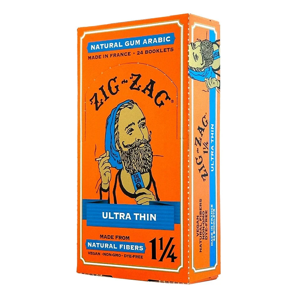 Zig Zag 1 1/4 Silver Ultra Thin Rolling Papers ZigZag Full Box USA Fast Shipper