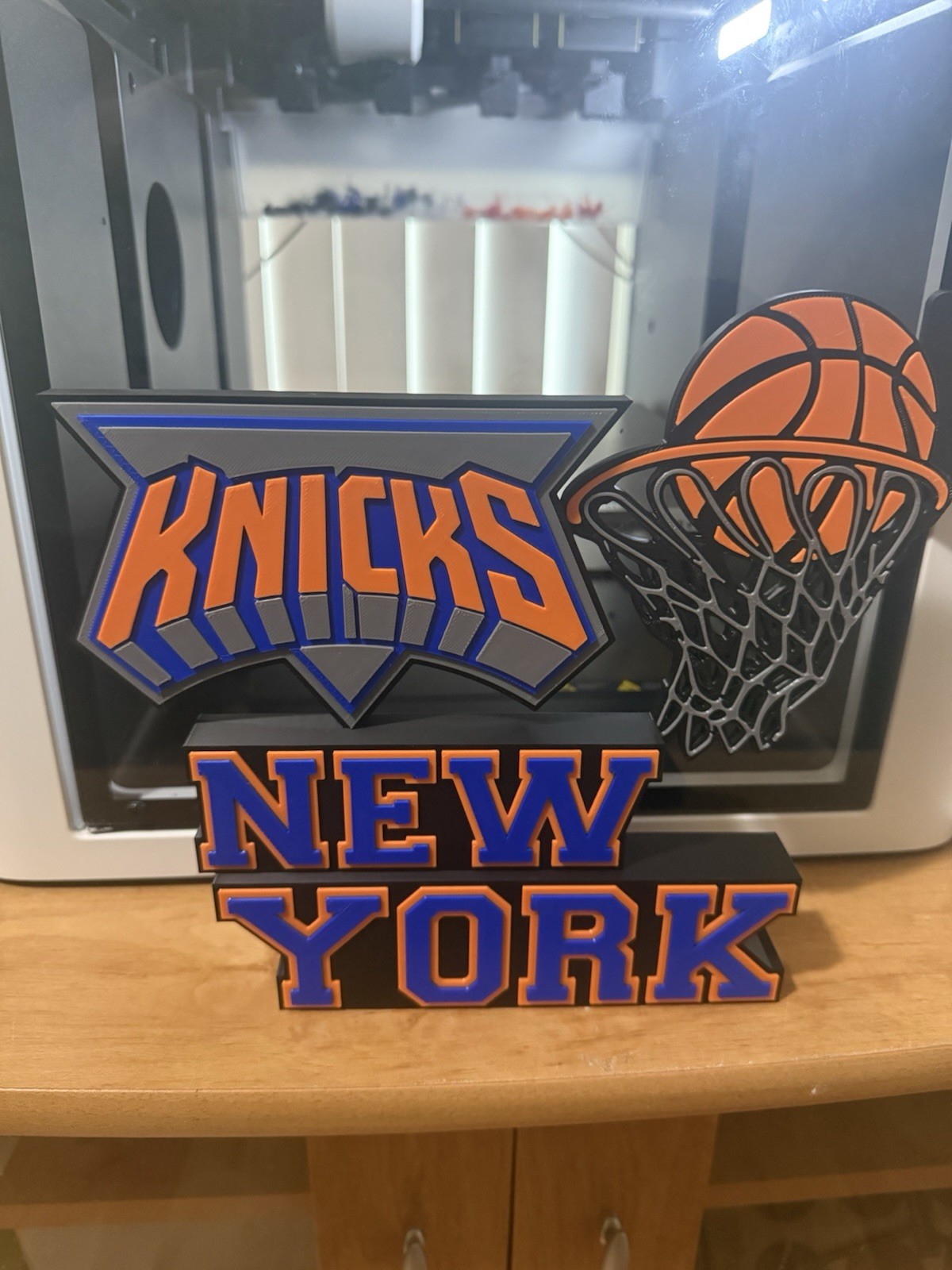 New York Knicks 3D Effect Freestanding Decorative Sign Plaque, Vertical