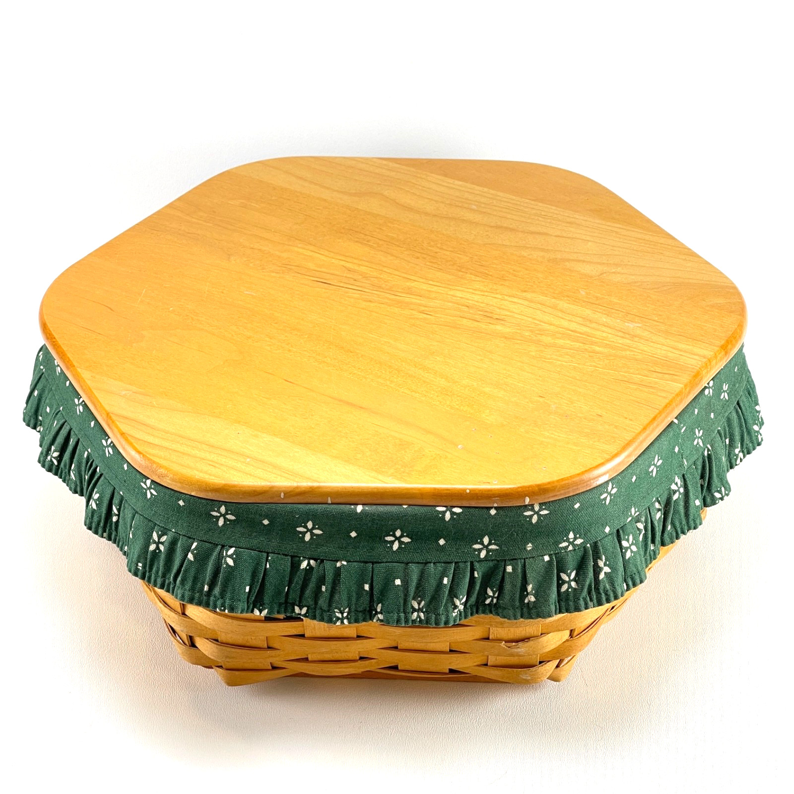Longaberger 14” Generations Basket w/Heritage Green Liner, Protector & Lid