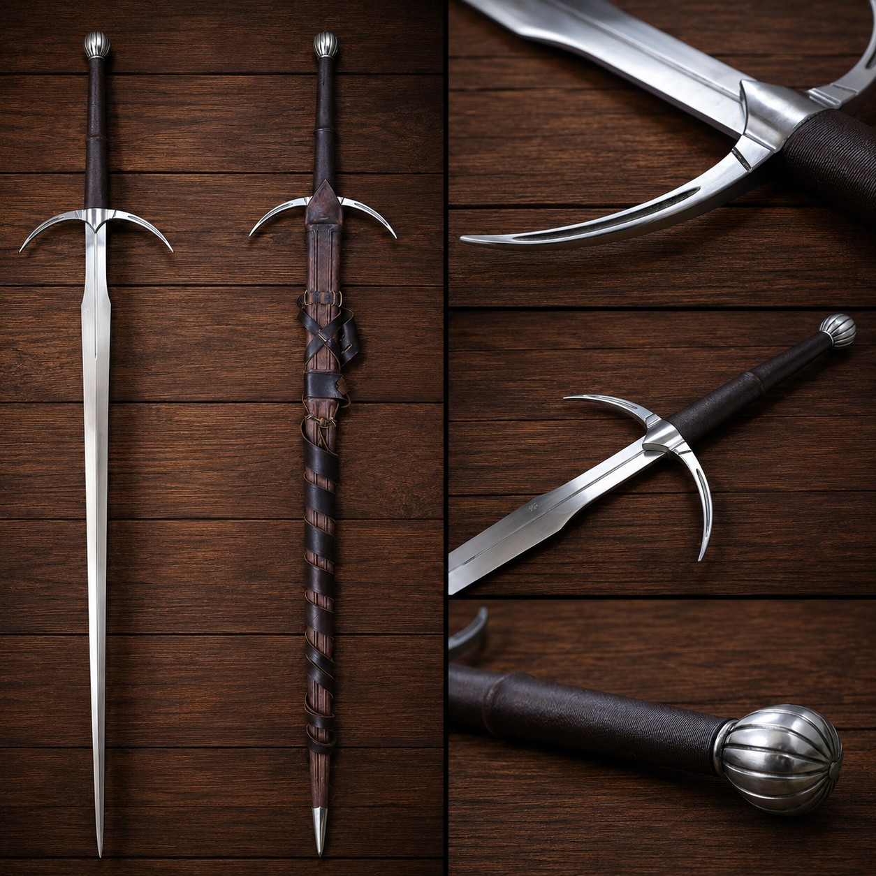 Witcher Steel Sword Replica Geralt of Rivia Medieval Longsword Cosplay Battle Re