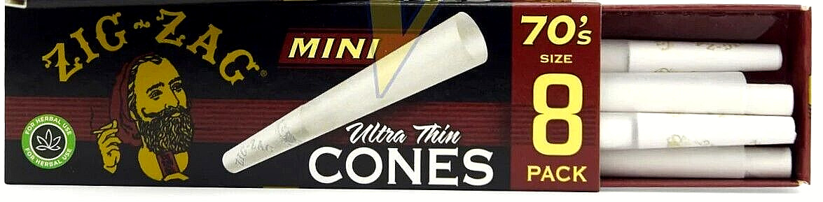 Zig-Zag CONES 70mm Single Wide 8 PER PACK *Discounts* USA SHIPPED!*