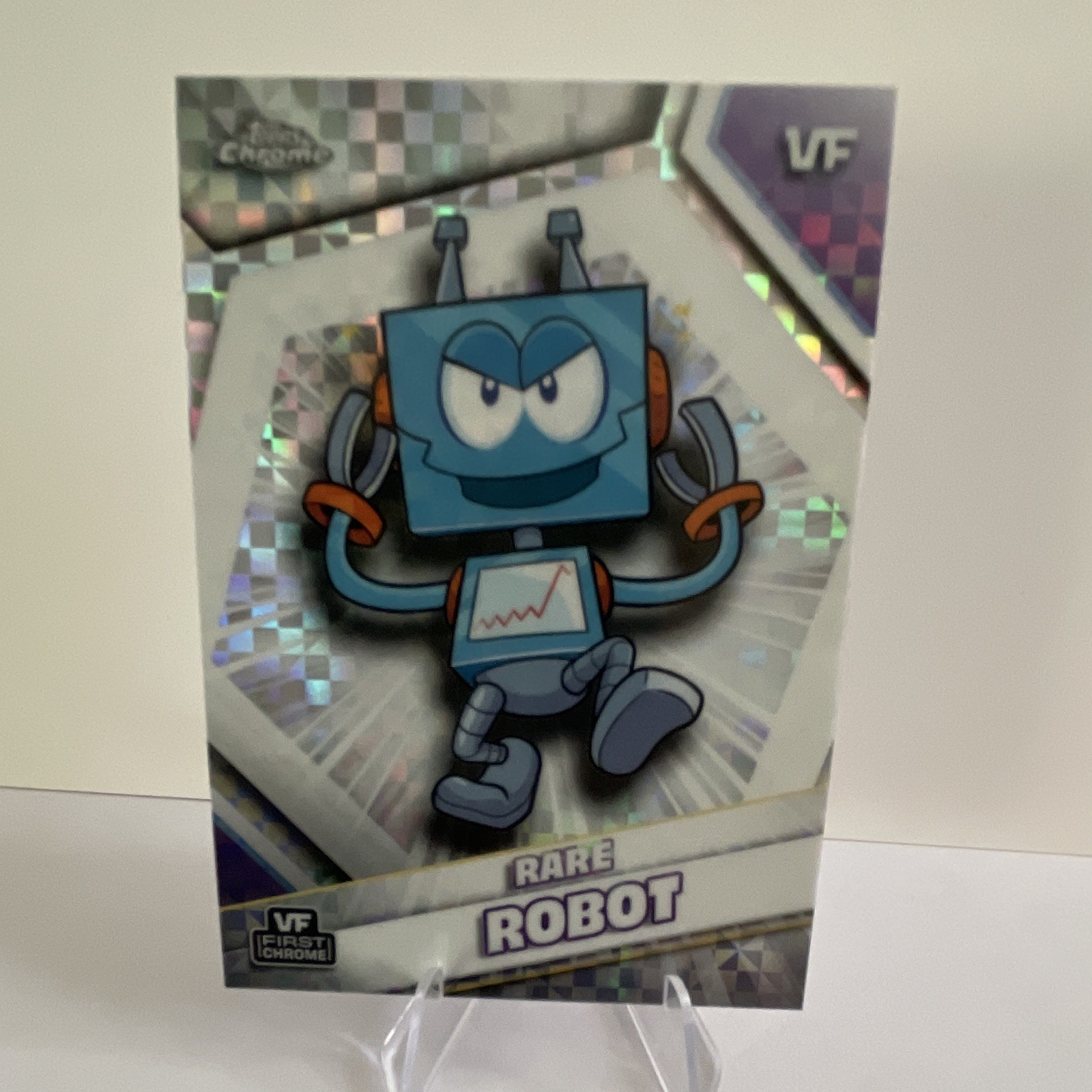 Topps VeeFriends First Chrome Non-Sport Trading Card #10 Rare Robot VF Parallel