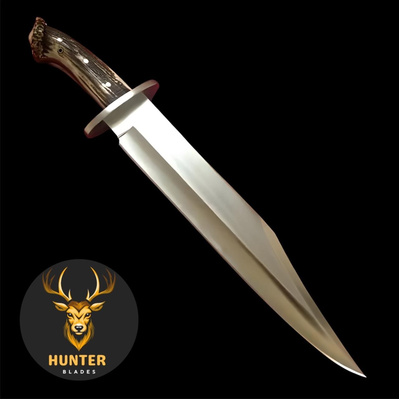 24.0″ Handmade D2 Steel AI Mar Style Alaskan Bowie Knife with Stag/Antler Handle