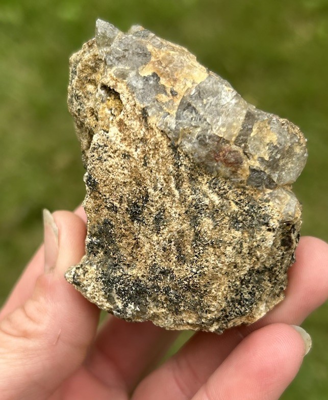4.4oz Smokey Quartz Top Layered Black Mica Schist Mineral Specimen New