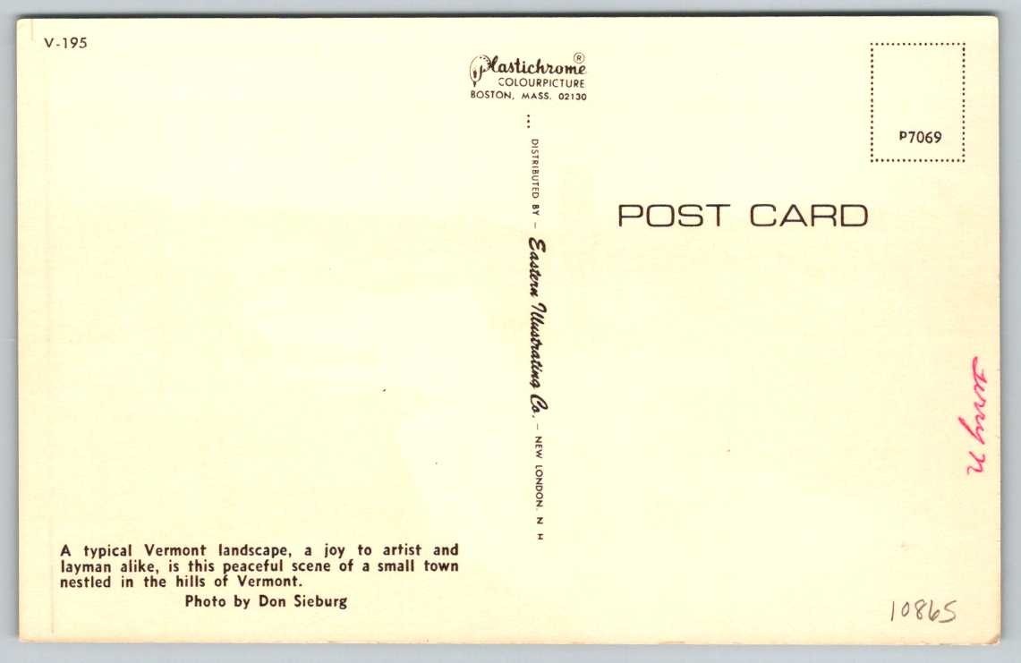Postcard Chrome Typical Vermont Landscape UNP VT