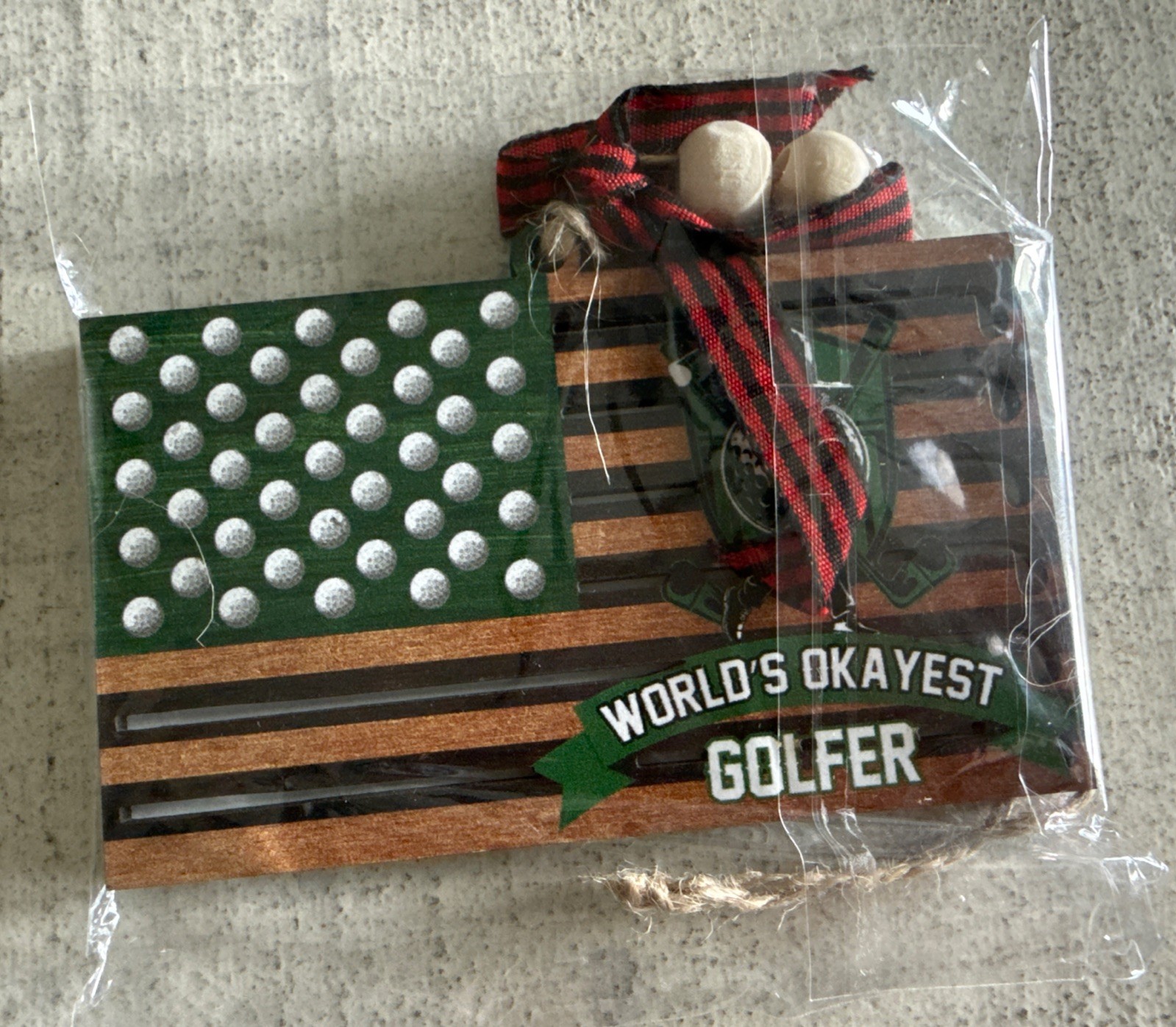 World’s Okayest Golfer Tree Ornament – New in Package gift Christmas birthday!!!