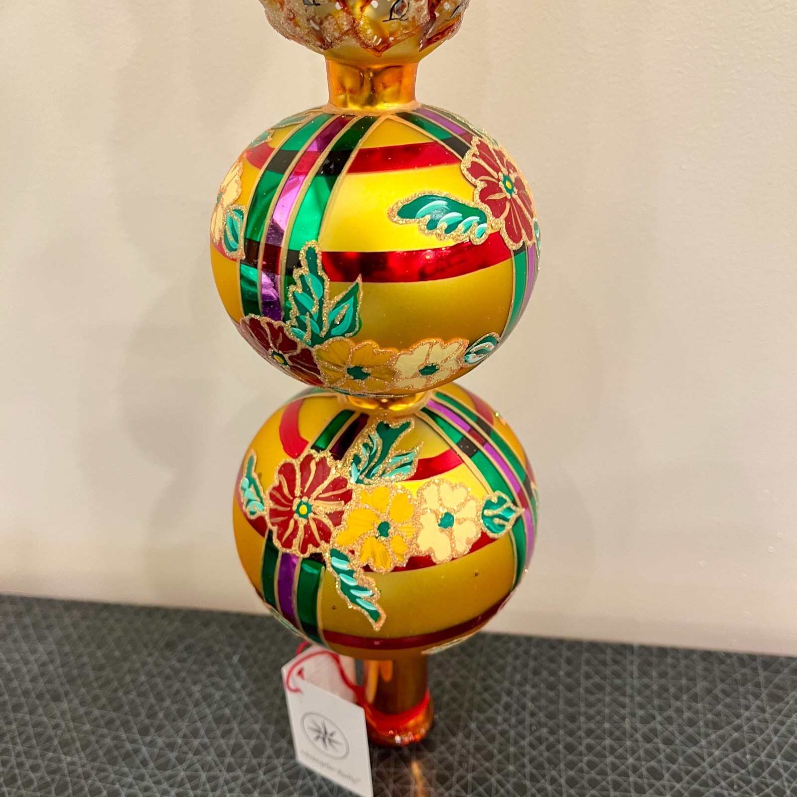 1998 Christopher Radko Pineapple Finial 14″ Tree Topper 98-466-0, RARE Tropical
