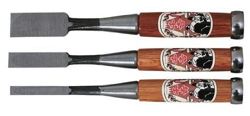 Japanese Chisels Oire Nomi Carpentry Tools Set of 3 Senkichi Japan