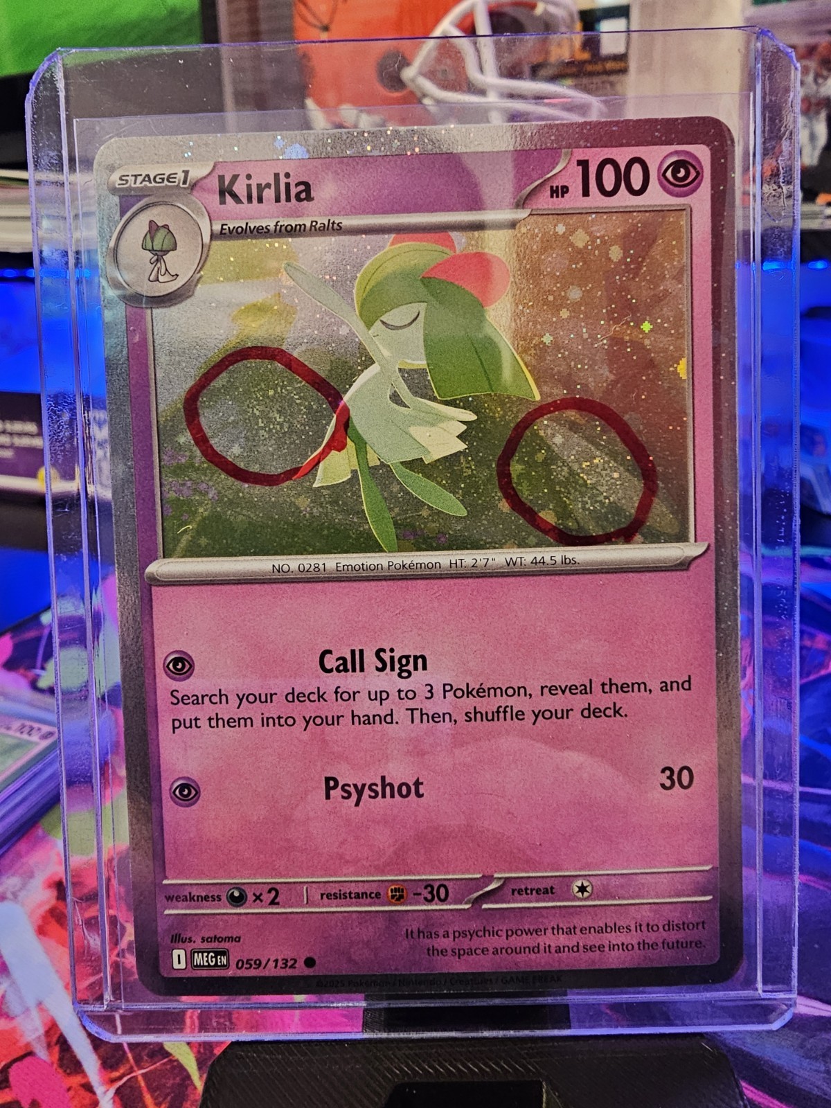 Pokemon TCG Kirlia 059/132 Mega Evolution Cosmos Holo Promo NM DOUBLE SWIRL 🌀🌀