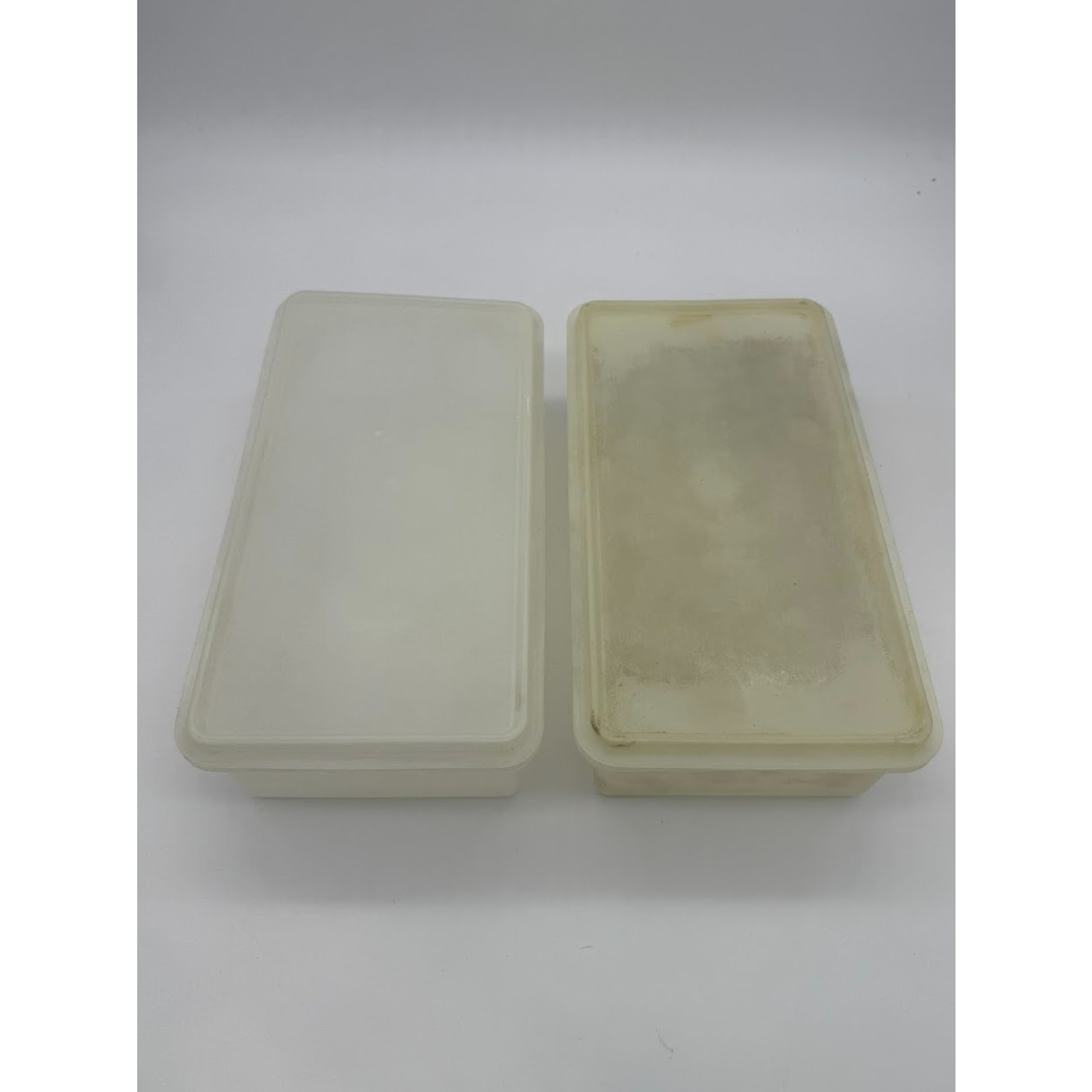 Vintage Tupperware Rectangular Storage Container Set of 2 Freezer Keeper USA