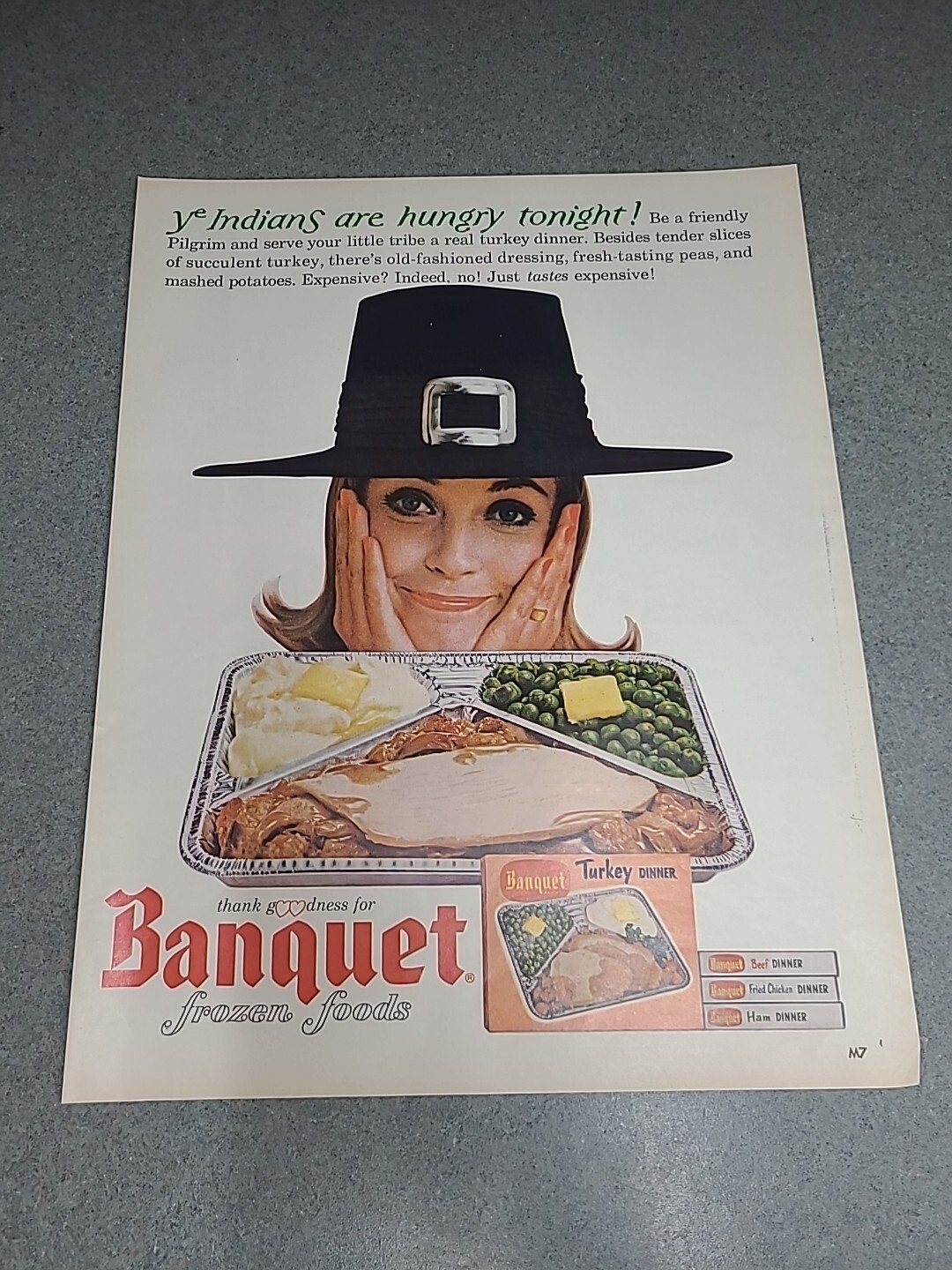 Banquet Turkey Dinner Vintage Print Ad 1964 10×13