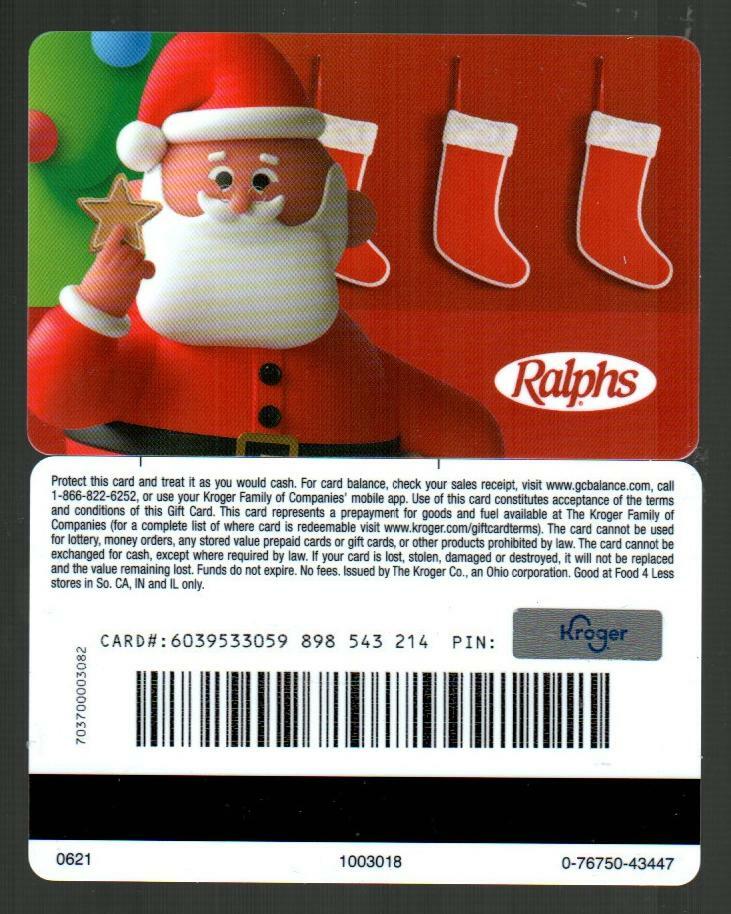 RALPHS Santa Claus 2021 Gift Card ( $0 )
