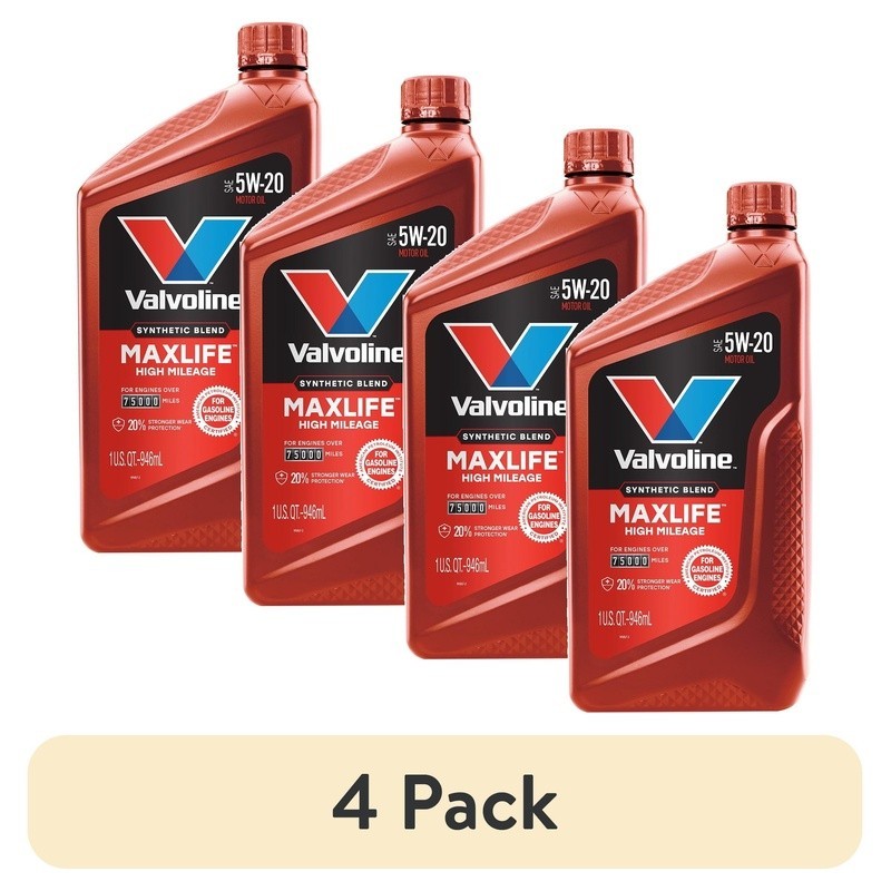 High Mileage Motor Oil 5W20 Synthetic Blend Prevent Leaks Engine Protection 1QT