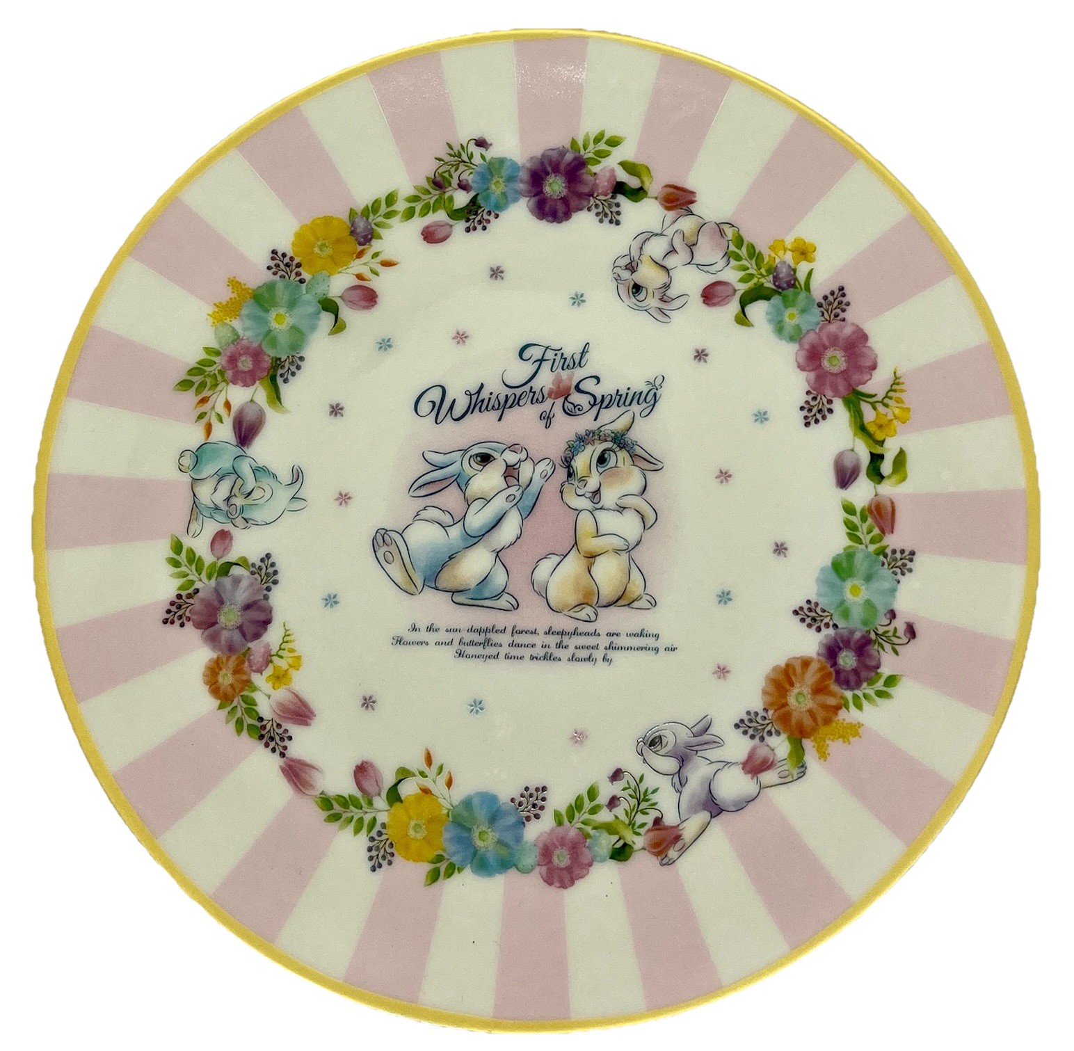 Disney Tokyo Japan Easter Spring 2019 Thumper Miss Bunny Ceramic Plate 8”