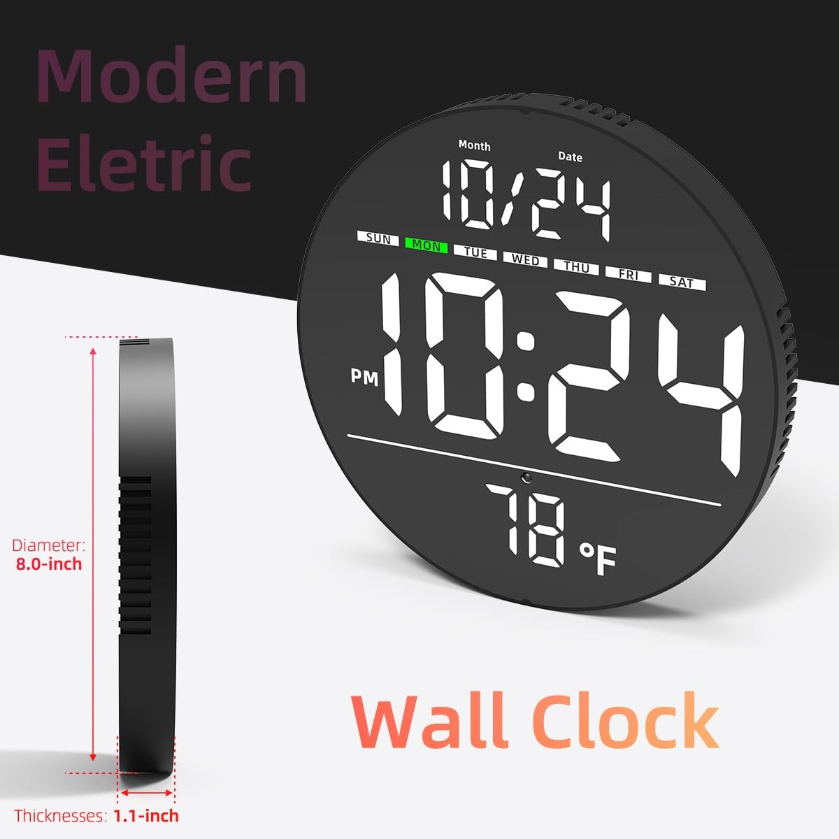 Xuanzit Digital Wall Large Led Display Date Temperature Plug-In Electric Wall