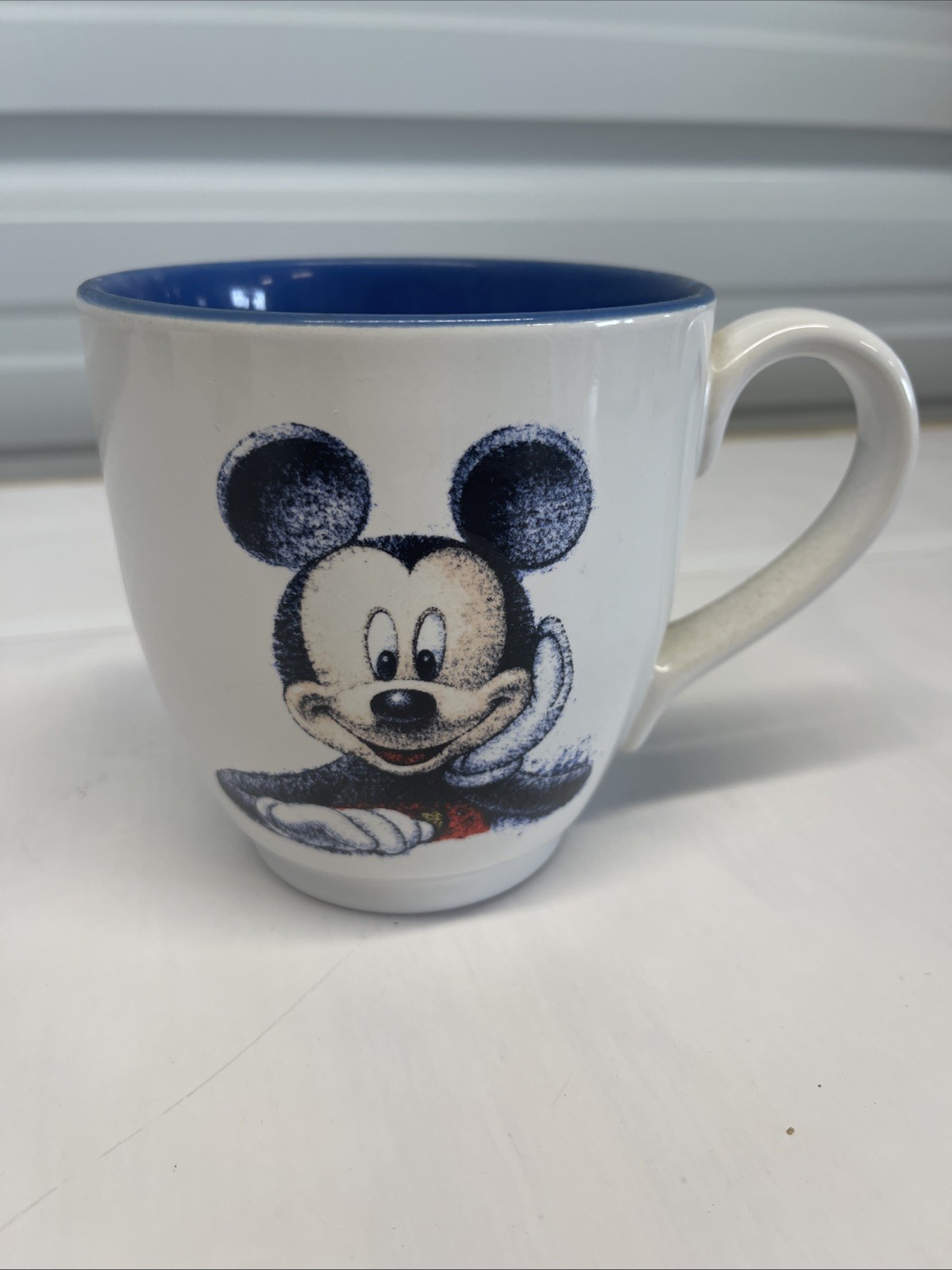 Mickey Mouse 18 Ounce Mug From Disney Store with Blue Interior, Mickey Sketch
