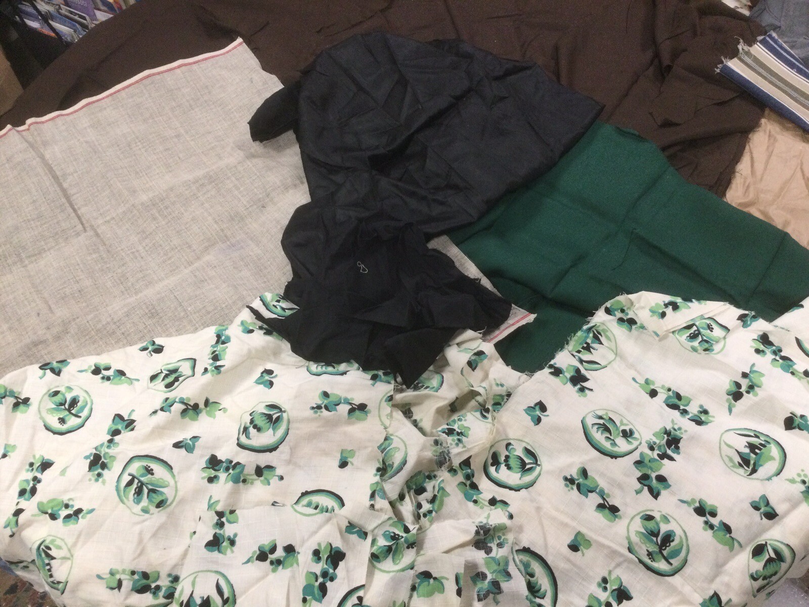 Vintage Cotton Polyester Blend Fabrics-Small To Large Pieces & Scraps-Variety