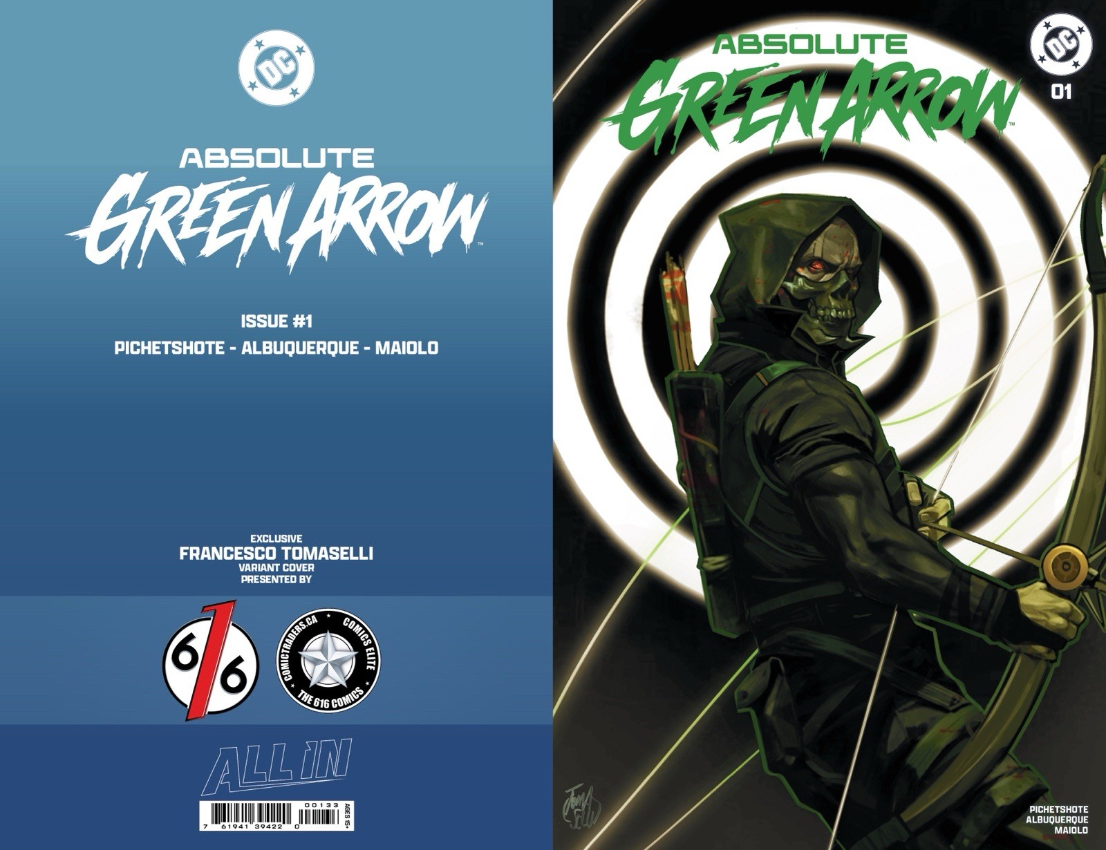 🔥 ABSOLUTE GREEN ARROW 1-2 TOMASELLI & KIRKHAM 616 Variant Set LTD 3000