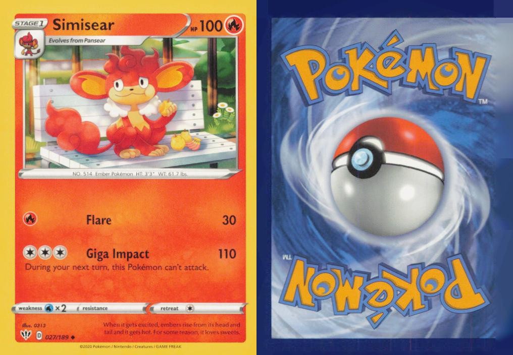 🔥 SIMISEAR 027/189 DARKNESS ABLAZE UNCOMMON POKEMON NM/M 313 🔥