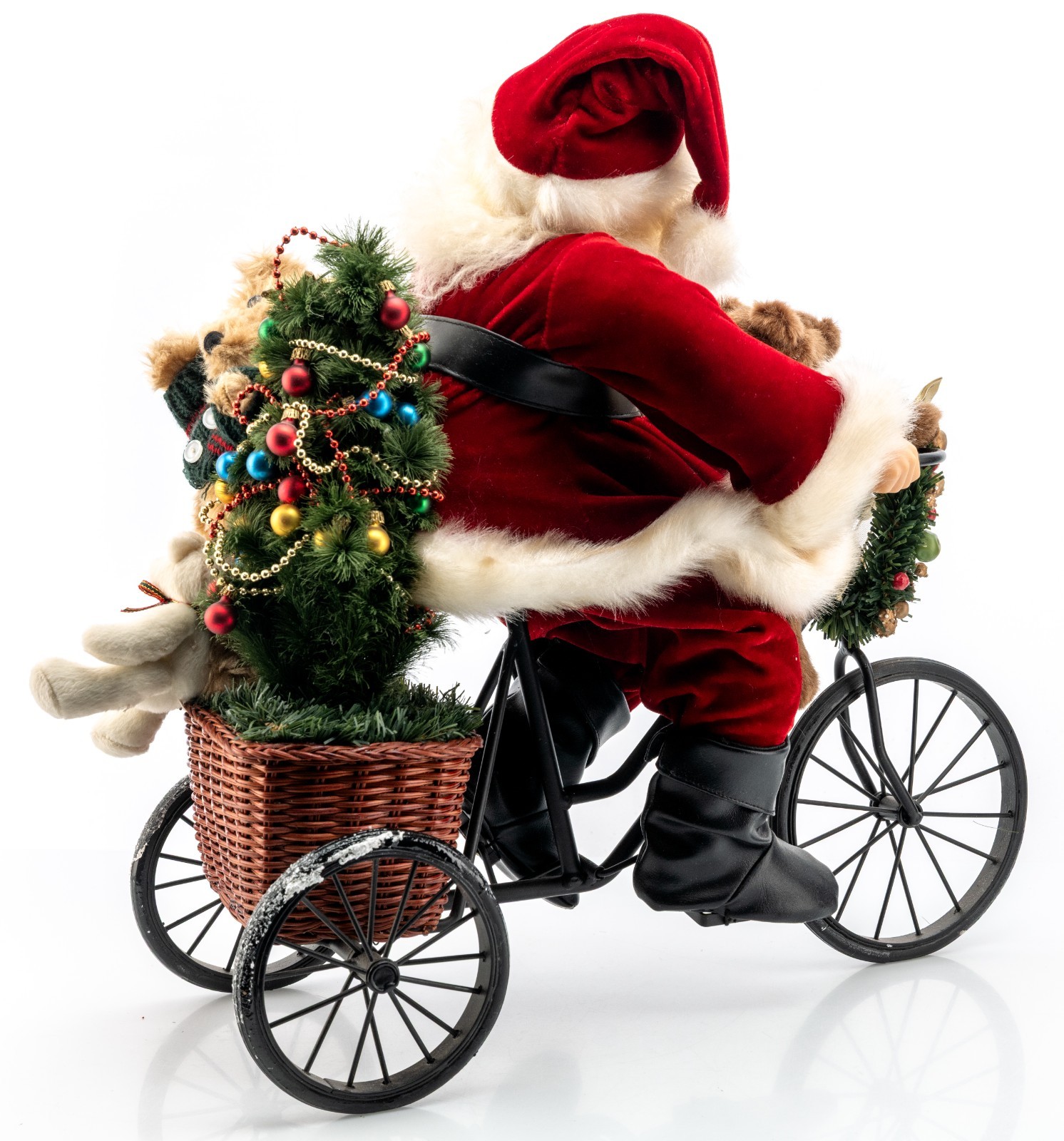 Costco 19″ Santa on a Bike Stuffed Teddy Bears 676614 Bicycle Kirkland Signature